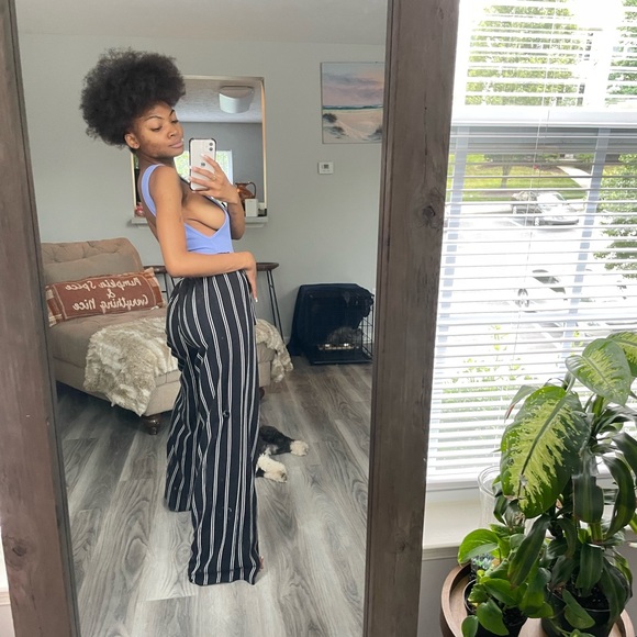 Black And White Flare Pants - Picture 3 of 15